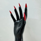 Latex nail art short gloves black Halloween cosplay gloves