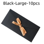 10 Pcs/set Envelope Pearlescent Paper Bow Thicken Ribbon Retro Creative Color Stationery Wedding Invited Gift High Quality