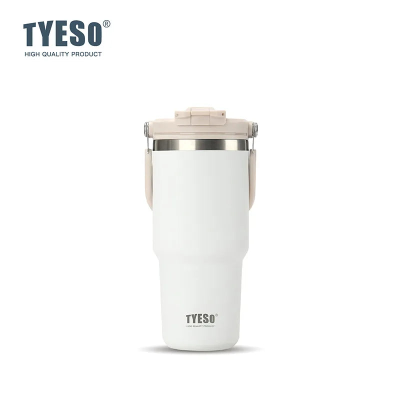 Tyeso 600/750/900/1050/1200ML Stainless Steel Thermos Bottle Car Coffee Cup Sports Water Bottles Keeps Cold and Heat Thermal Mug