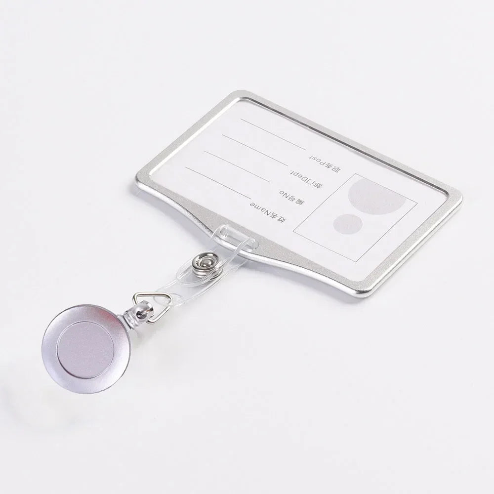 Aluminum Alloy Card Cover Case Women Men Work Name Bank ID Card Holders Business Badge Case Credit Card Badge Case Bag Pouch