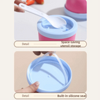 Double Layer Overnight Oats Container with Lids and Spoons Seal Breakfast Cup Milk Cup PP Large Capacity