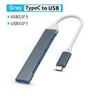 4 Ports USB C Docking Station Type C HUB USB 3.0 HUB 5Gbps High Speed Transmission USB Splitter Adapter OTG  for Laptop Macbook