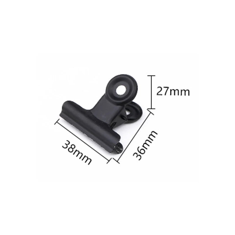 10-Pack Black Metal Paper Clip Office Stationery Small Book Fixing Clip Sketching Board Clip Household Supplies