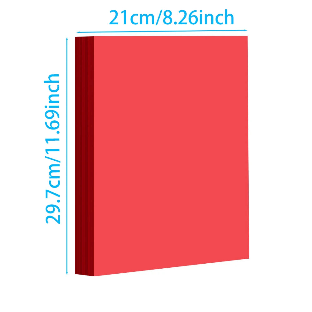 100pcs Red Double Sided Origami Handmade Square Paper cutting DIY Scrapbooking Craft A4 80gsm Copy Paper Inkjet Laser Printing