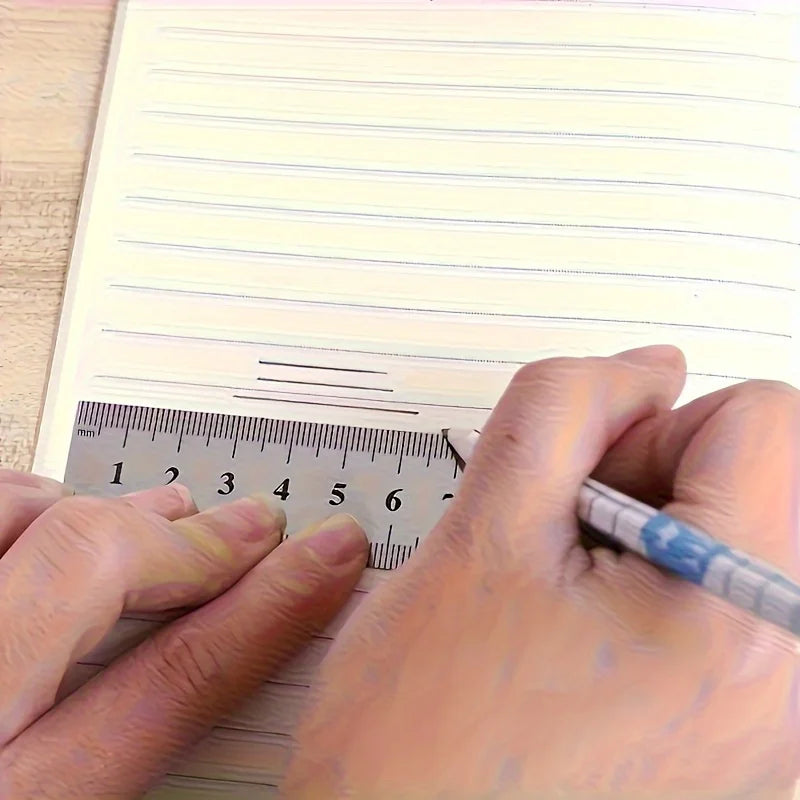 3Pcs Stainless Steel Ruler Set, Durable Accurate Measuring Tool, Anti-Slip Back, Easy-to-Read Markings, 304 Stainless Steel for