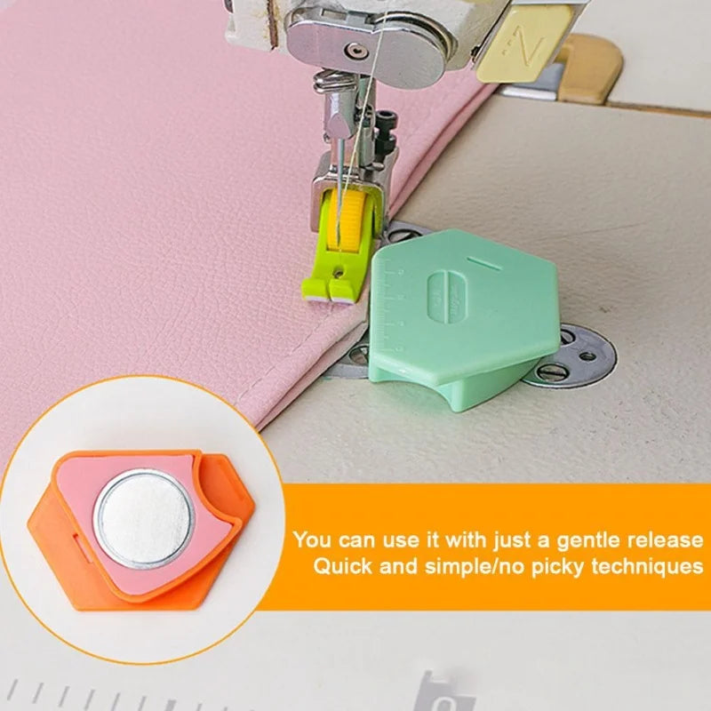 Sewing Magnetic Seam Guide Multifunctional Ruler Hemmer Universal Polygonal Anti-Curling Positioner Sewing Machine Accessories