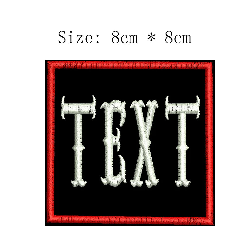 1pc 8cm Wide Customized Name Small Frame Tag Embroidery Patch Iron On Sew On Clothing For Left Chest Individual Badge