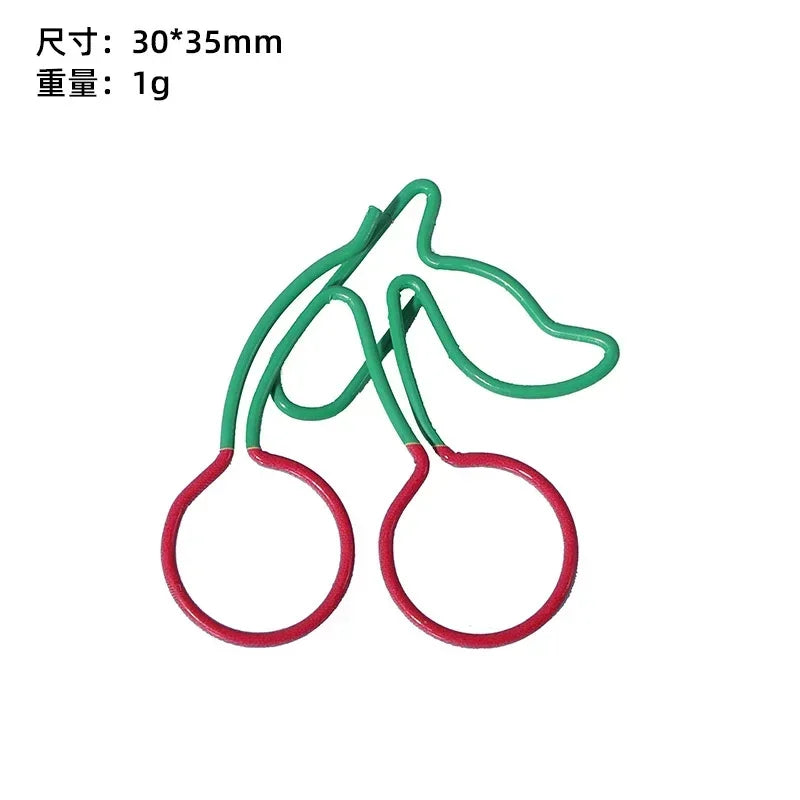 5pcs/set Vintage Tomato Paper Clips  Aesthetic Brass Scrapbook Book Tab Red Color Japanese Cartoon Non-sticky Clips Gift Set