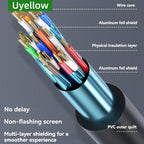 Uyellow HDMI-compatible Cable 4K 60Hz 50cm 1m 2m 3m 5m HDMI-compatible 2.1 Cable 4K 60Hz HDR 3D Effect Video for HDTV PC