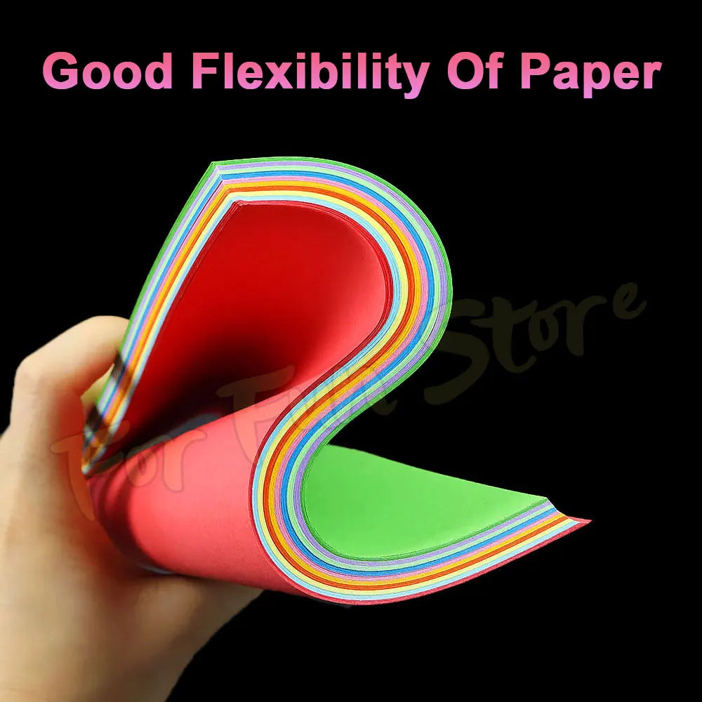 For Fun 10 Colors 100 Sheets Double Sides Colored Paper 20x20cm Square Origami Children's Handmade Origami DIY Paper Cutting