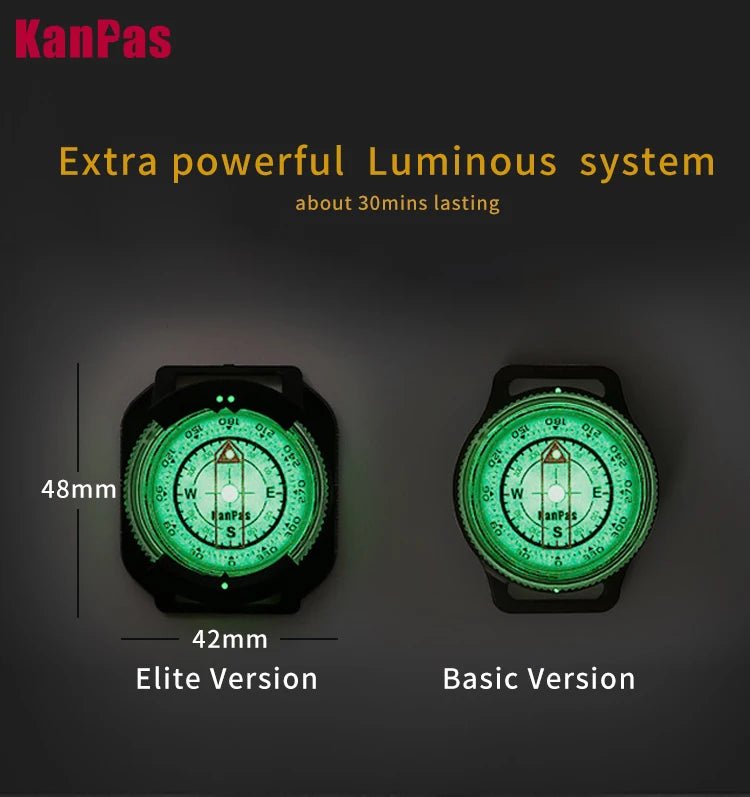KANPAS WristBand Compass, Outdoor Magnetic Wrist Compass, Powerful Luminous Compass,South Hemisphere Available MAW-39-M/SKANPAS