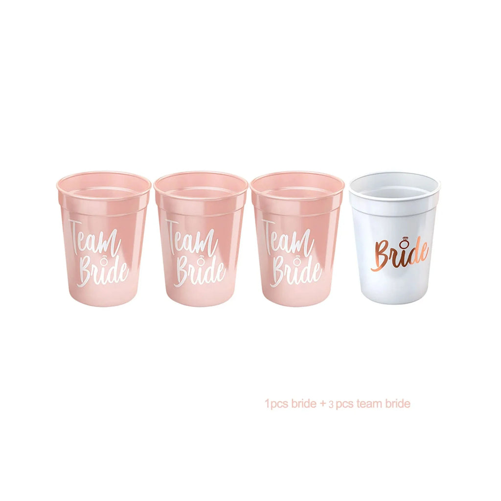 Multi set Bachelorette Party Team Bride Plastic Drinking Cups Bridal Shower Gift Bride to be Hen Party Supplies Wedding Decor