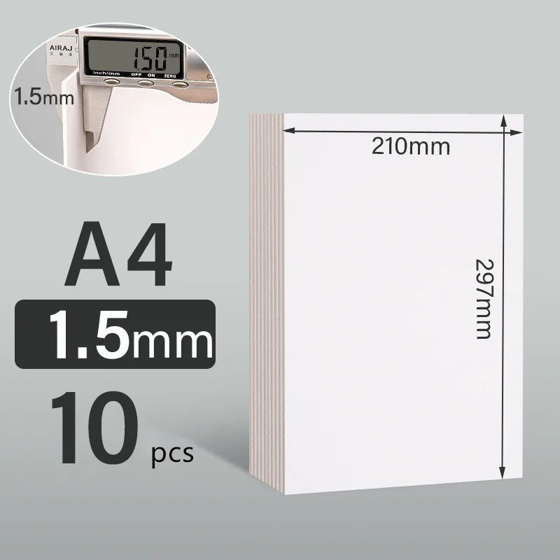 10 Sheets A4 Hard Cardboard White Gray Brown Kraft Paper Diy Handmake Card Making Craft Paper Board Thickness 1mm/1.5mm/2mm