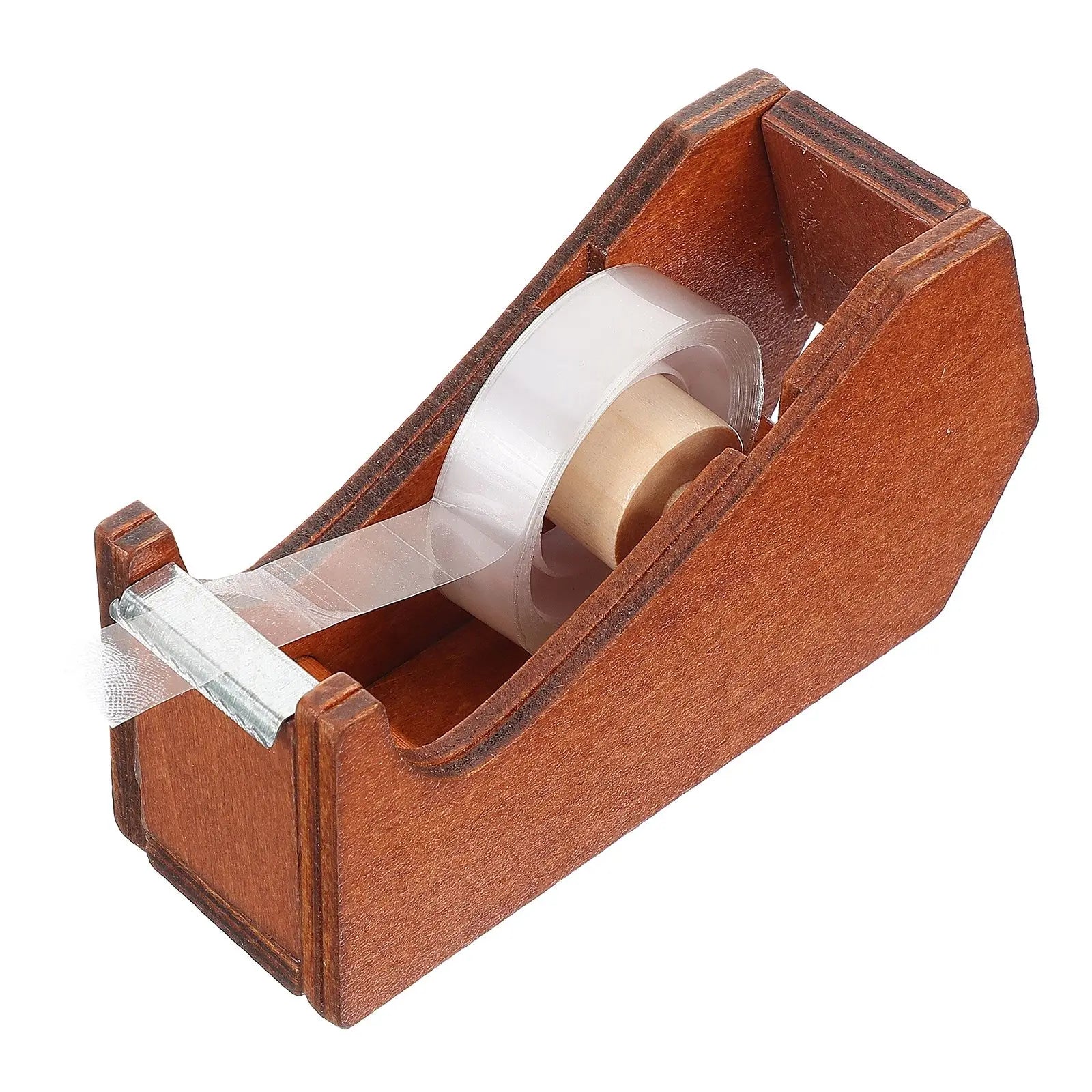 3D Animal Shaped Wooden Tape Dispenser Desktop Office Supplies Portable Stationery Hardware Holder For Cutters Vintage Style