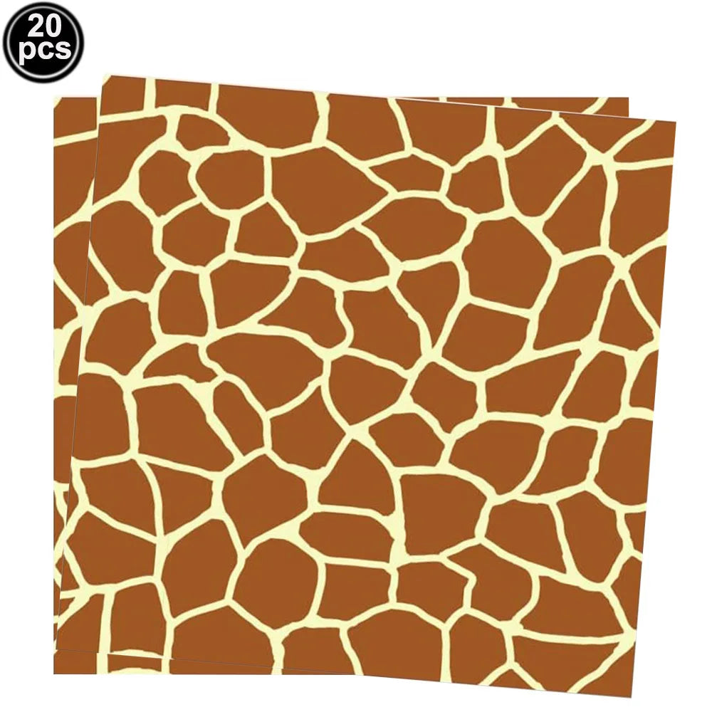 Jungle Safari Wild Animal Party Supplies Disposable Jungle Zoo Animal Print Paper Plates Napkins for Birthday Party Baby Shower