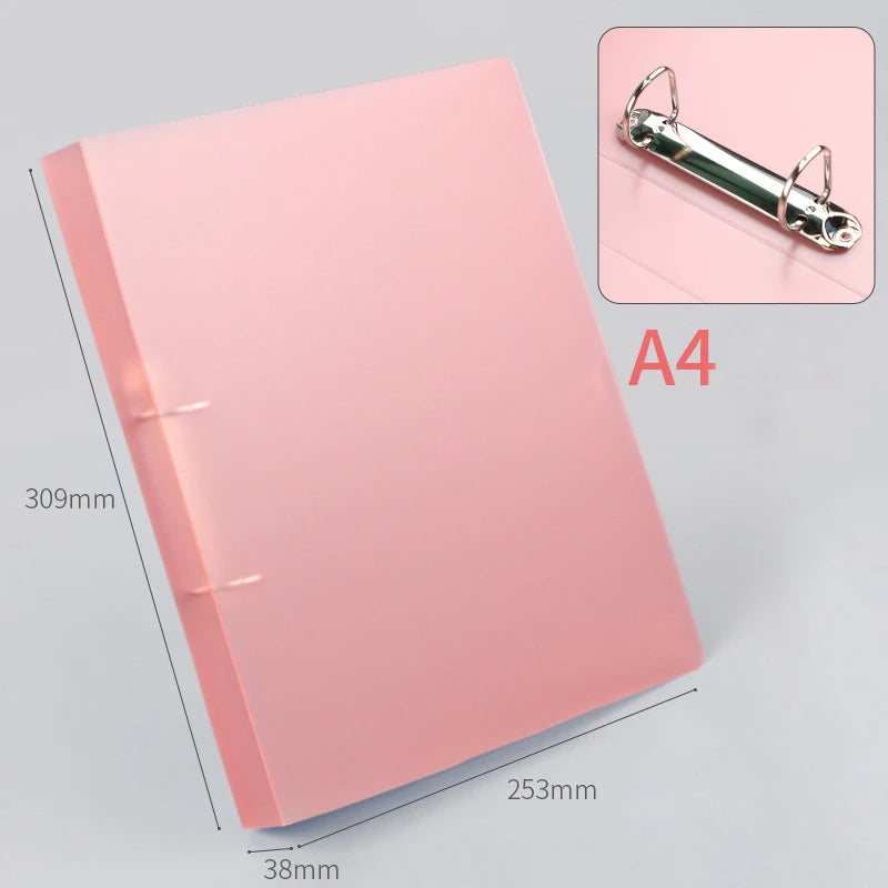 2-ring File Binder File Folder A4 Binder Folder Cover Office Document Organizer Can Hold 200 Sheets Test Paper Desk Organizer
