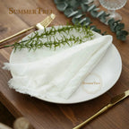 12pcs Retro Napkins 42x42cm Rustic Table Decoration Cotton Gauze Hanky Tea Towel Dining Place Mats Wedding Party Supply