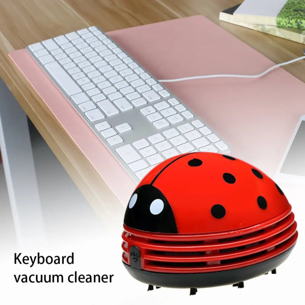 Hot Mini Cute Ladybug Vacuum Cleaner Dust Collector for Home Office Table Cleaning Brush Keyboard Desktop Cleaner Dropshipping