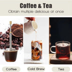 Tea/Coffee Press Type Infuser, Extra Fine Mesh Tea Strainers for Loose Tea Coffee, Stainless Steel Strainer with Extended Handle