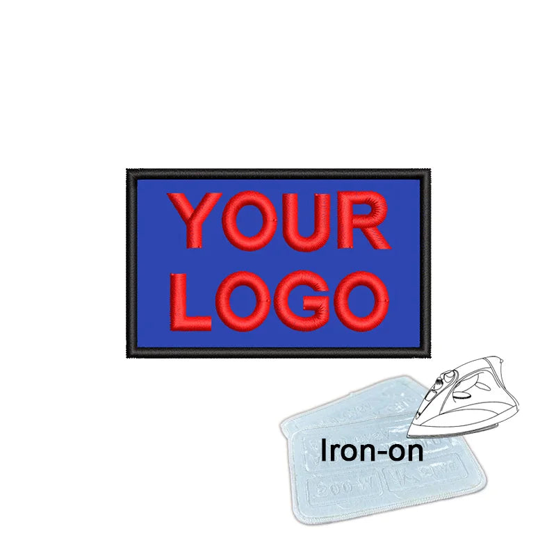 1PC 8x5cm Custom Name Tags Embroidered Patch Personalized Stripes Badge Number  Text Badge Iron On Backing Hook & Loop Backing