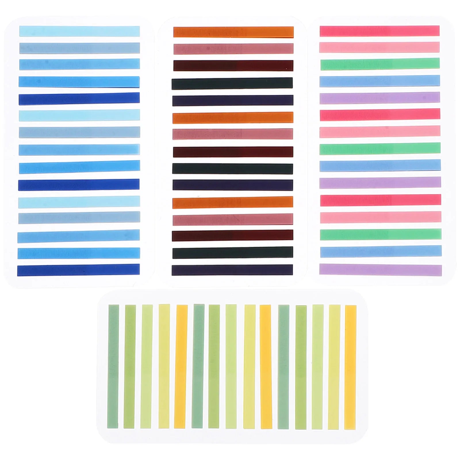4Set Reading Tabs Ultra-Thin Repositionable Index Tabs Writable Colored Book Flags for Study Notes File Classification