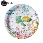 Ocean Sea Birthday Party Tableware Turtle Whale Print Plates Napkins Cups for Baby Shower Ocean Party Birthday Decorations