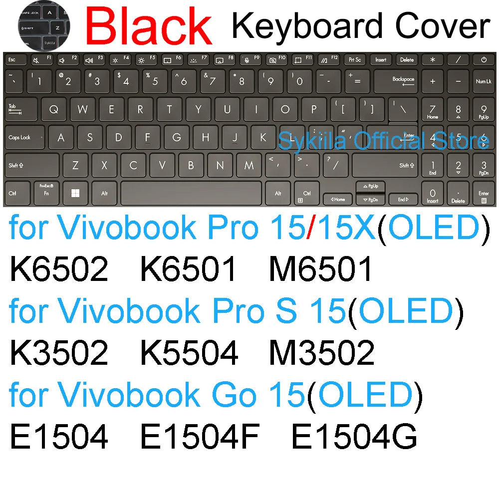 Keyboard Cover for ASUS Vivobook 15 Pro 15X OLED GO S S15 N6506 S5507 S5506 M5506 X1505 M1505 K3504 Silicone Protector Skin Case