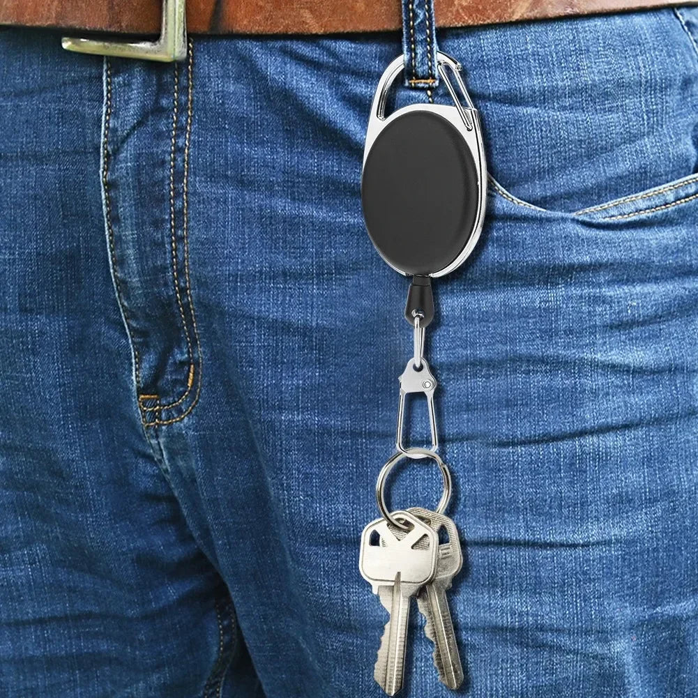 1/3/5/10Pcs Fly Fishing Key Ring Retractor Tool Retractable Keychain Reel Badge Holder Fishing Tackle
