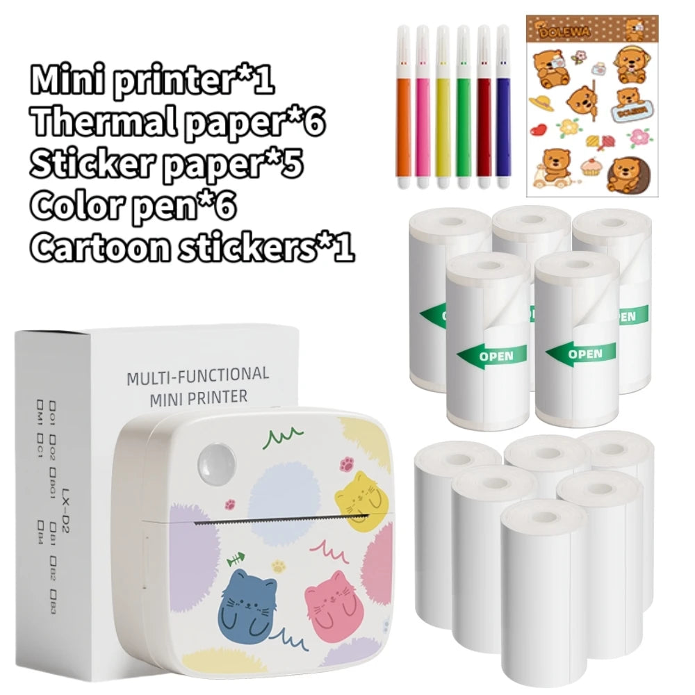 Dolewa D2 Label Maker Printer Portable Printer Thermal Paper Printer Label Sticker Paper Printer for Photo Printing