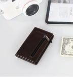 Rfid Blocking Pop Up Minimalist Wallet Magnetic Credit Card Holder Luxury Men Wallet Leather Bank Cardholder Case Vallet for Men