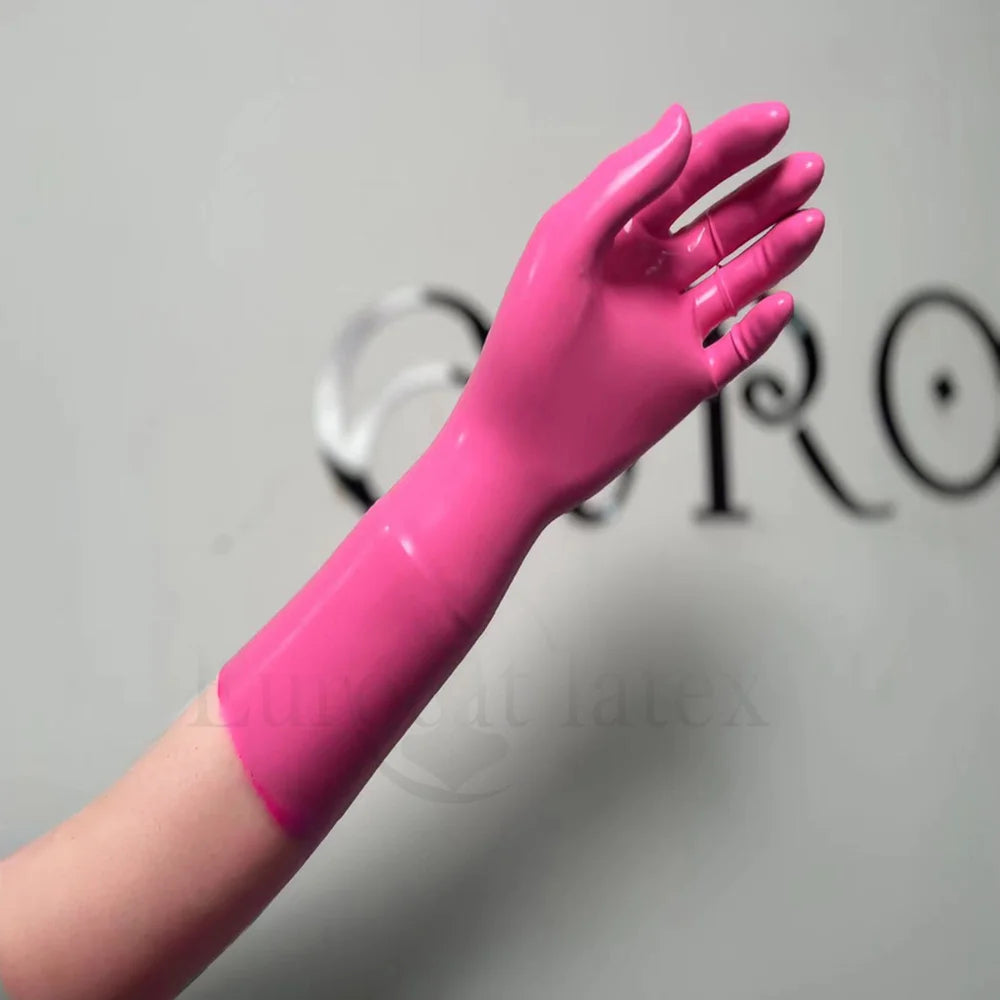Black Latex Long Gloves Unisex Rubber Gloves Fashion Photography Props ﻿