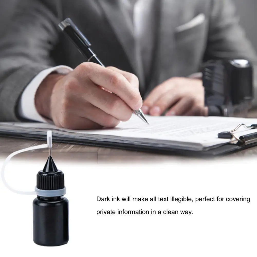 5ml Black Ink Oil Refills For Stamp Multifunctional Practical Stamp Roller AccessoriesWaterproof Privacy Protective Supplies