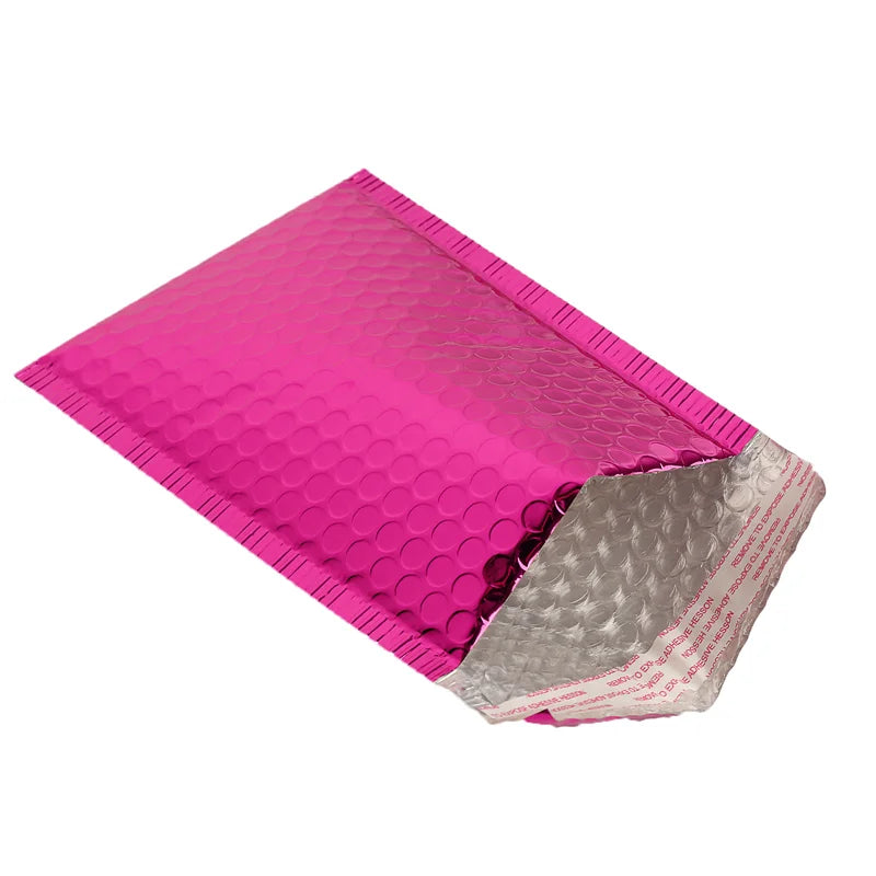 50PCS Aluminized Film Bubble Mailer Gold Mailing Envelope Waterproof Courier Bag Padded Bubble Envelopes Pack Bag for Shipping