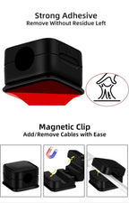 Magnetic Cable Holder Data Cord Collator Desktop Bedside Wall Wire Organizer Mobile Phones Earphones Charging Wire Cord Holder