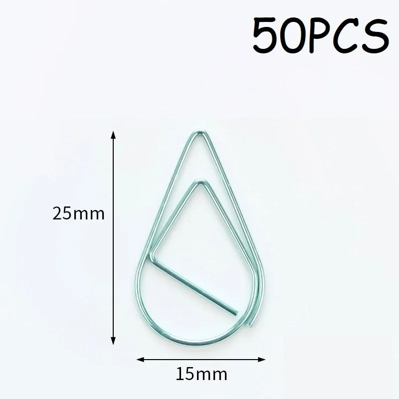 50PCS Adorable Metal Decorative Paper Clips Cute Note Diary and Binder Clips for Stationery Lovers HXZ03