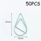 50PCS Adorable Metal Decorative Paper Clips Cute Note Diary and Binder Clips for Stationery Lovers HXZ03