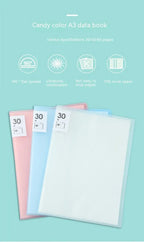 A3 File Folder Display Book 20-80pages Painting Art Collection 8k Album Transparent Information Children's Reward Poster Storage