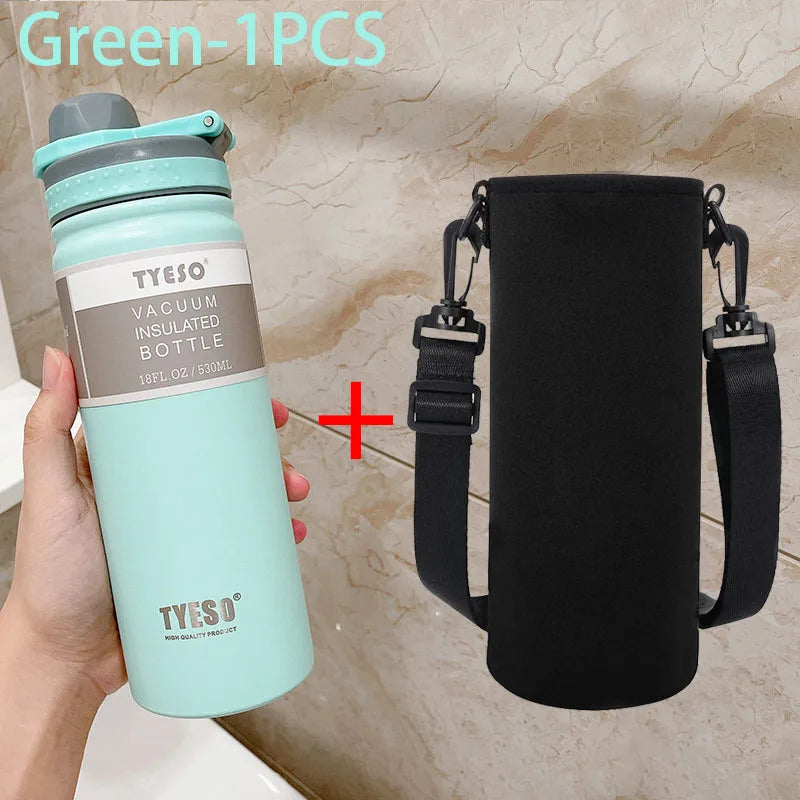 TYESO 600/750ML Thermos Bottle Stainless Steel Vacuum Flask Travel Cup Insulated Water Bottle Sport Thermal Mug Hot & Cold Mug