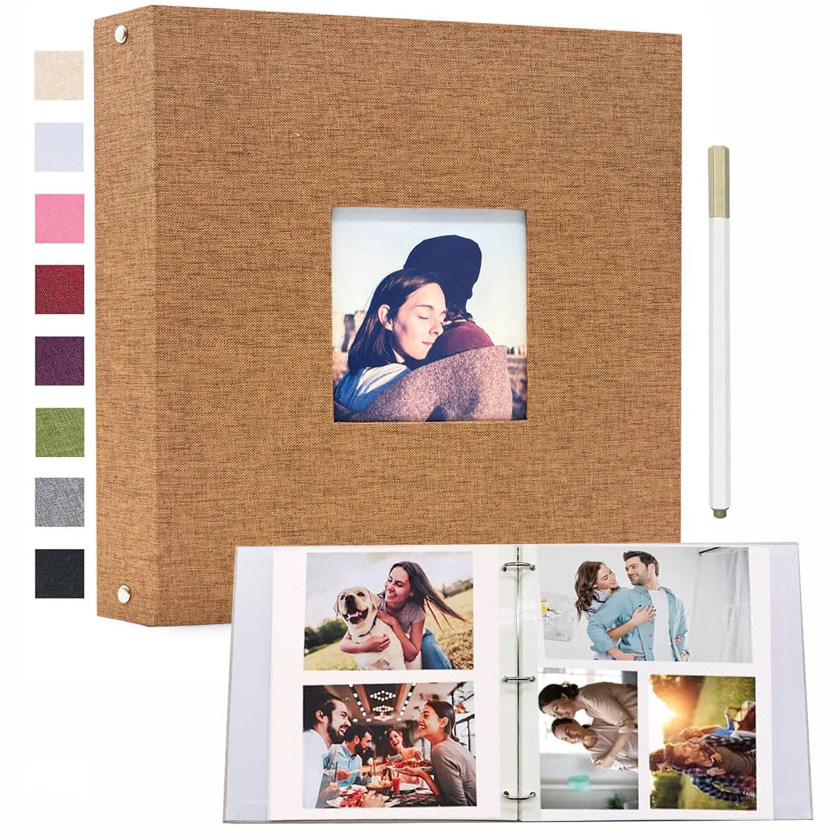 1 Linen Album  3-Ring Scrapbook Album Holds 8x10 5x7 4x6 Photos DIY Album Perfect Gift for Family Weddings and Adventures