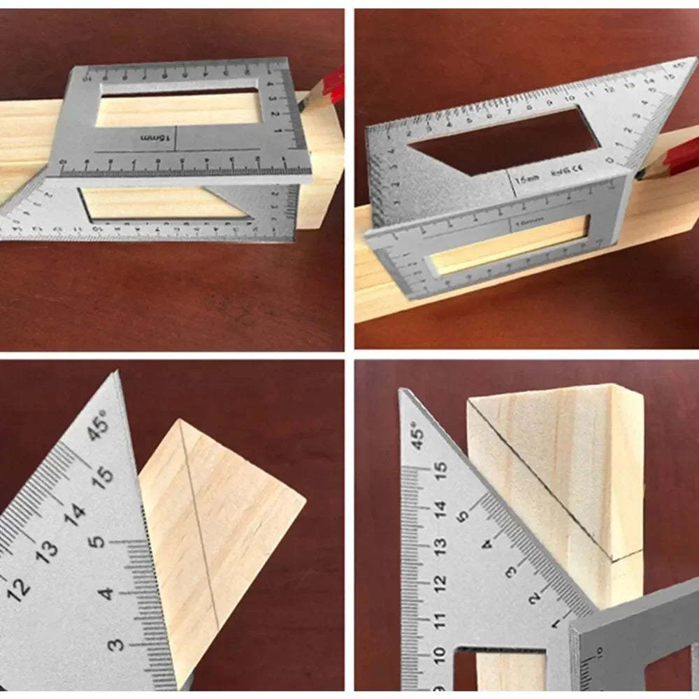 Multifunction T-Type Woodworking Gauge Ruler 45 90 Degree Measurement Tool Carpentry Scribe Mark Line Measuring