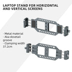 LEAPLIGHT Aluminum Alloy Laptop Stand Horizontal Vertical Screen Clamp Portable Holder W/ Arca Swiss Plate 1/4' Screw for Tripod