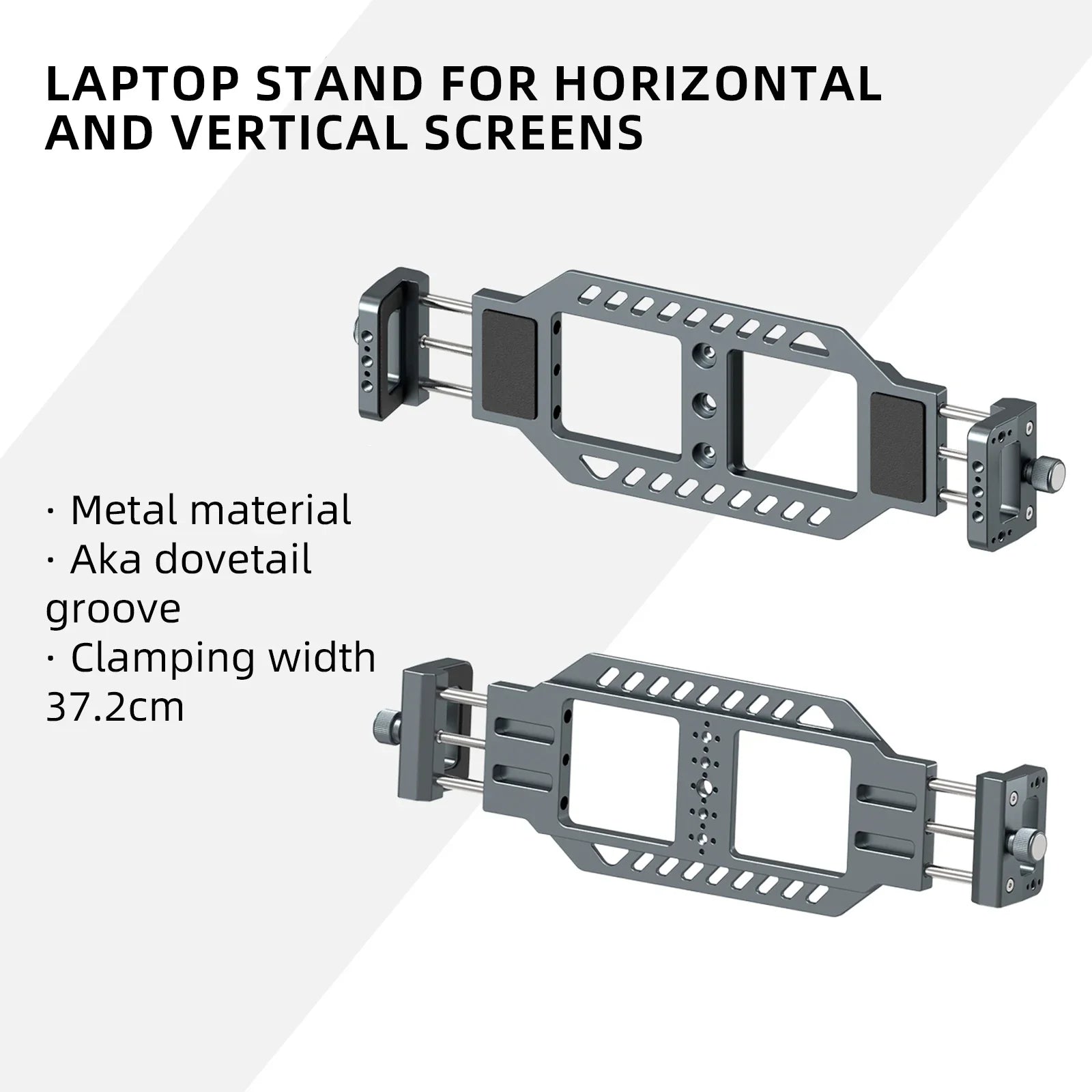 LEAPLIGHT Aluminum Alloy Laptop Stand Horizontal Vertical Screen Clamp Portable Holder W/ Arca Swiss Plate 1/4' Screw for Tripod