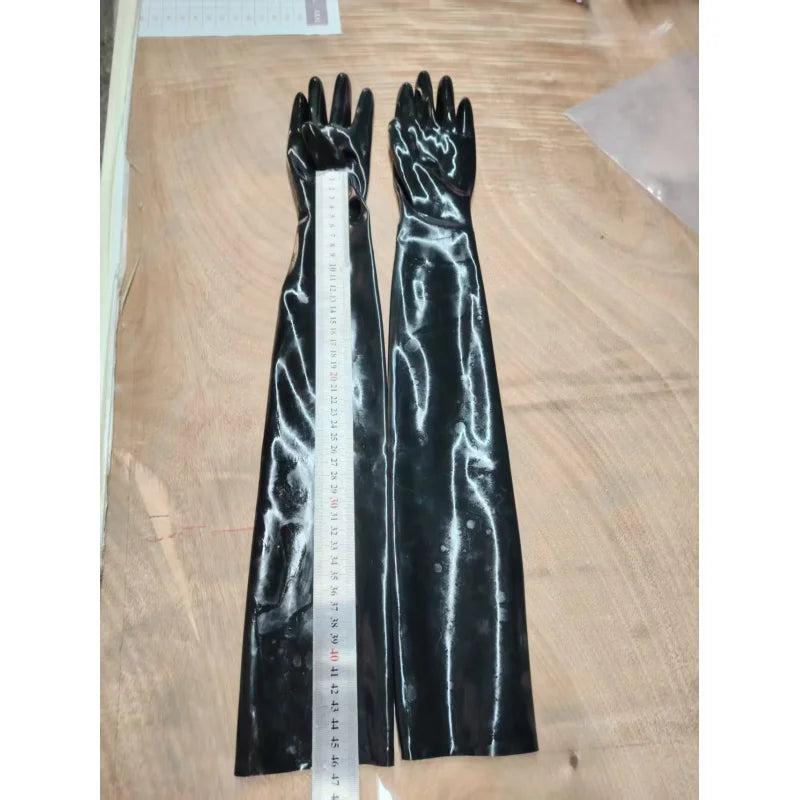 Black latex long gloves, suitable for both men and women