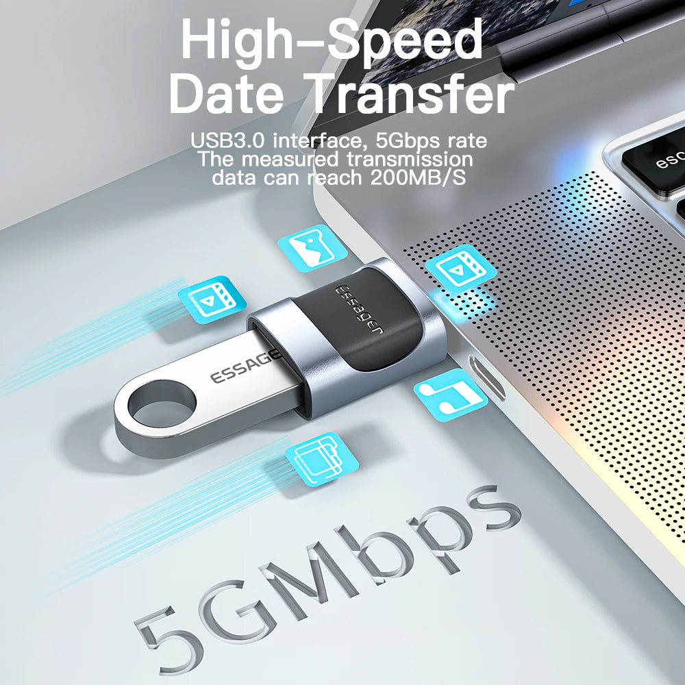 Essager USB C To USB 3.0 OTG Adapter Type C Female Converter USB-C Male To Micro Adapter For Xiaomi 12 POCO Oneplus ipad Macbook