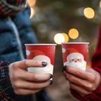 50pcs, Christmas Disposable Paper Cups, 9oz/250ml Eco Cups, Disposable Drinking Cups, Coffee Cups, Drinking Cups, Table Cups
