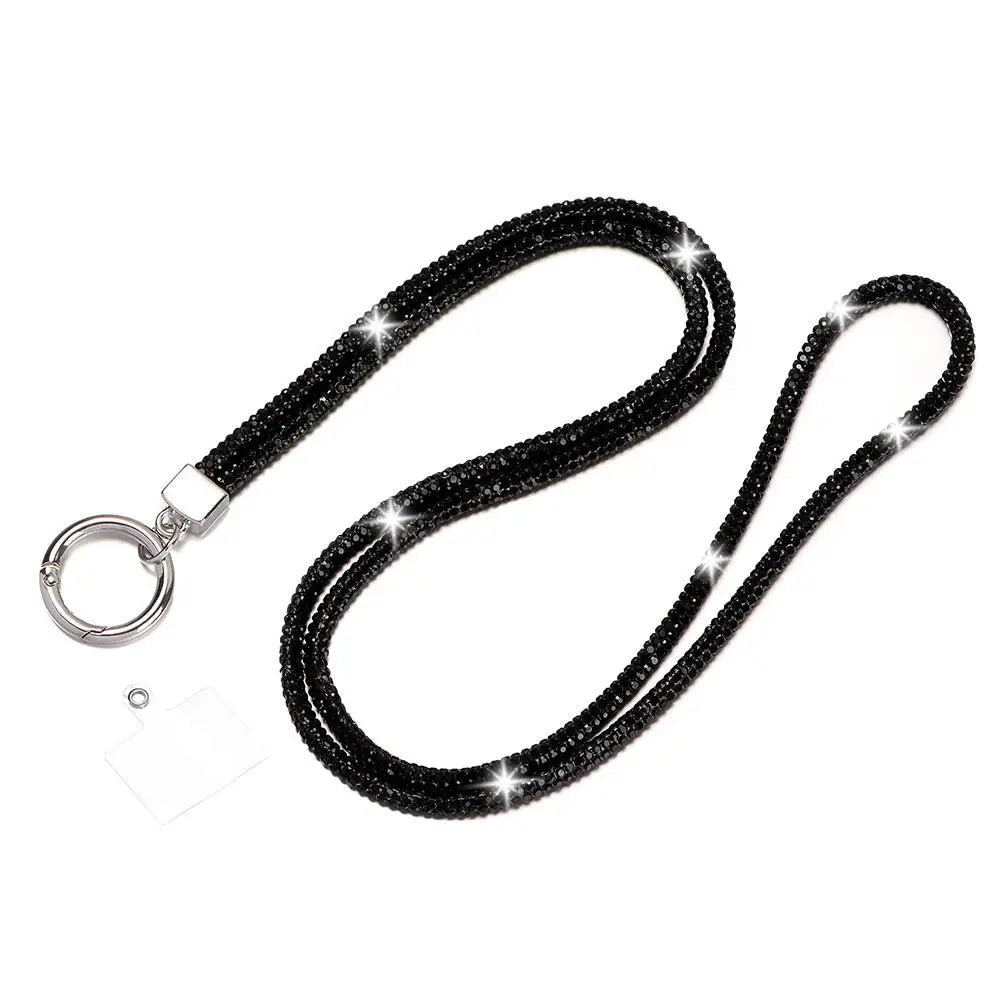 Glitter Rhinestone Phone Lanyard Phone Diamond Crystal Chain Straps Keychain Hanging Anti-lost Rope Mobile Phone Strap