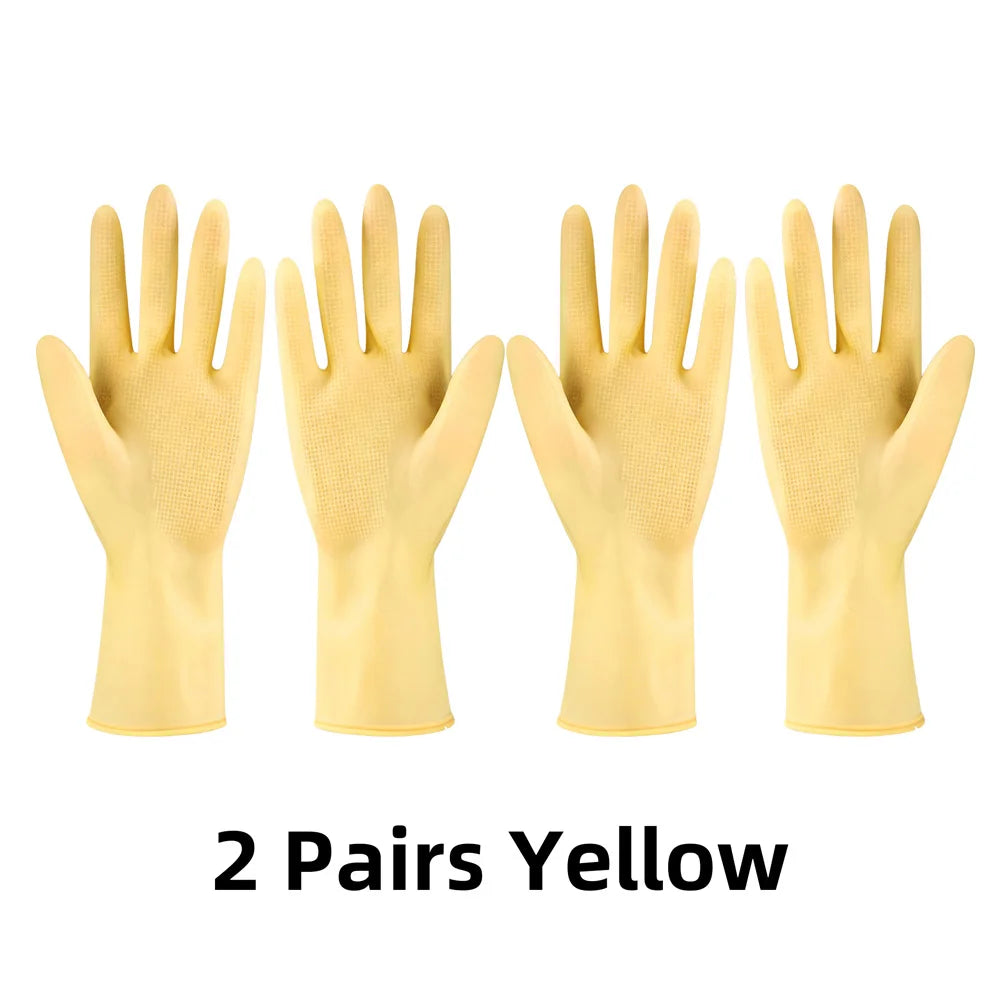 Latex Cleaning Gloves Non Slip Grip Waterproof Reusable for Dish Washing Kitchen Bathroom Household and Laundry Chores