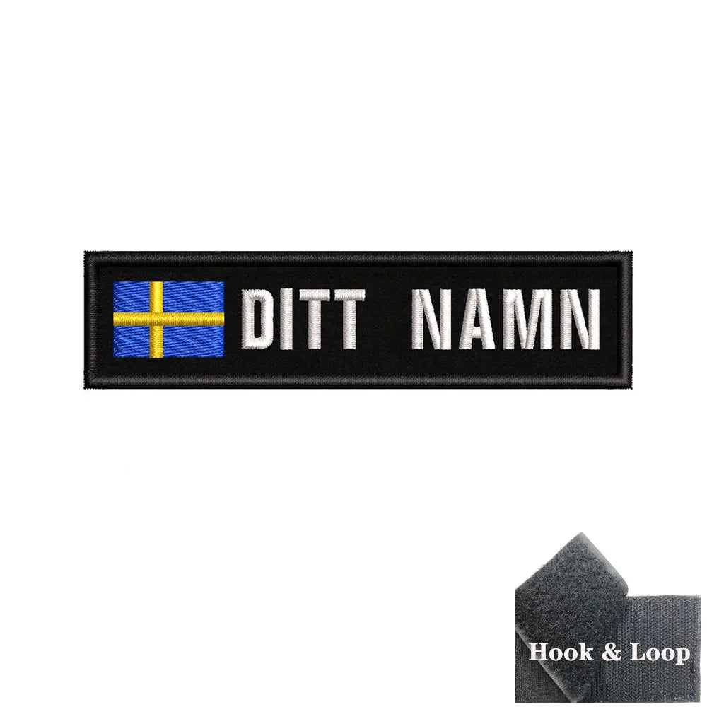 1PC 10cmX2.5cm Custom Name Flag Patch Stripes Badge Iron On Or Hook Loop Estonia Austria Bulgaria Hungary Romanian Ireland