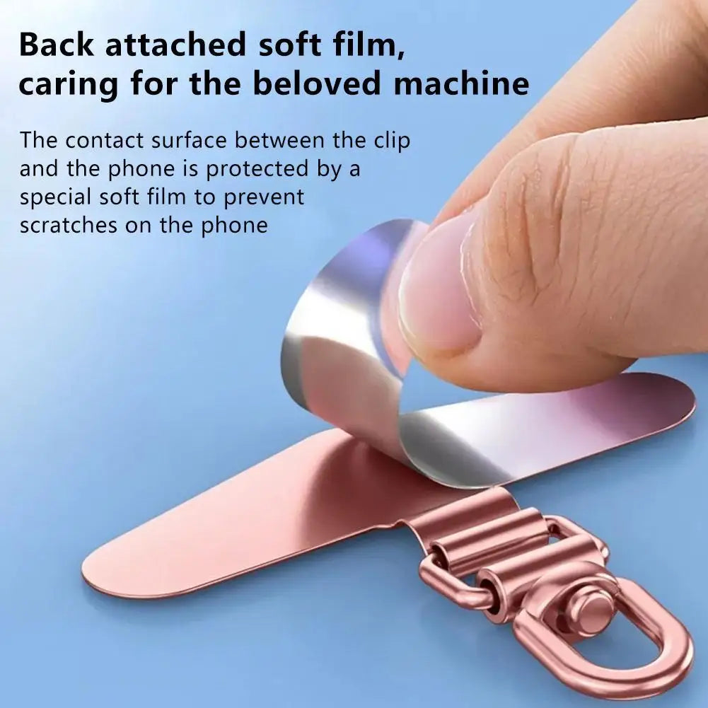 Upgrated 360 Rotatable Steel Phone Tether Tab Metal Patch Gasket Cellphone Lanyard Safety Connecter Piece New