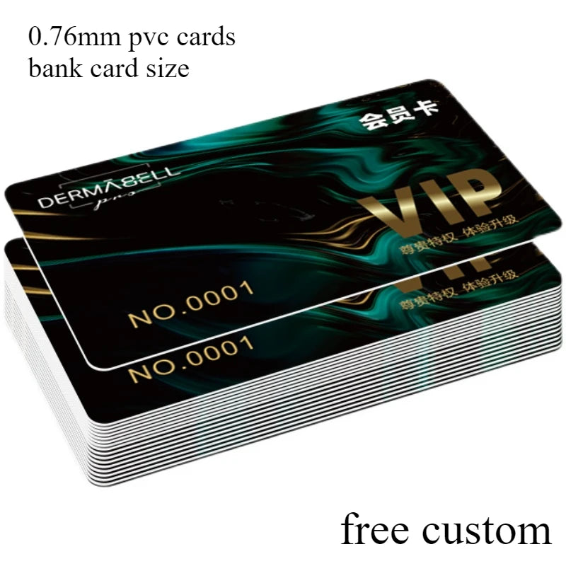 20/50/100PCS Free Custom Thickened Plastic Business Loyalty Card Membership Card Vip Cards Personalized LOGO 0.76mm PVC